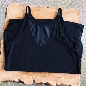 Fabletics High Neck/Mesh V-Neck Tank Top NWOT